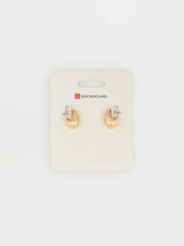 Серьги-пусеты, 2,5 см, 2 шт, пластик CCB, золотистые, Капли, Jewelry, image-3