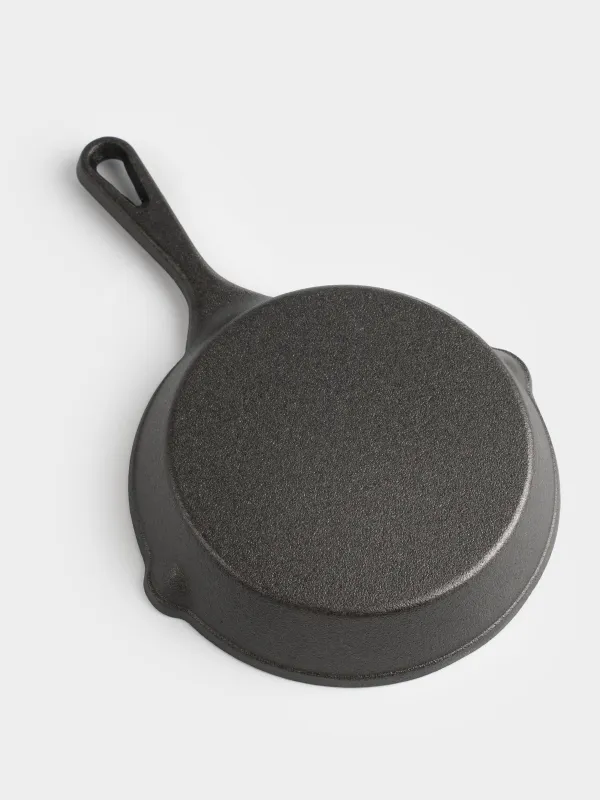 Сковорода, 14 см, на подставке, чугун/бамбук, круглая, черная, Authentic , image-4