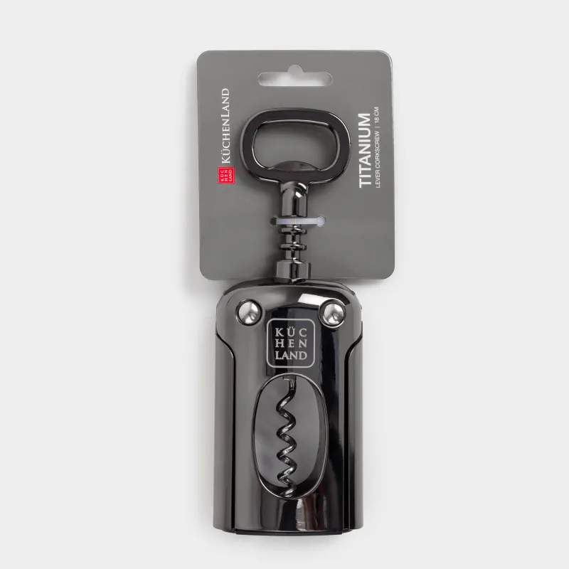 Штопор рычажный, 18 см, металл, темно-серый, Titanium, image-6