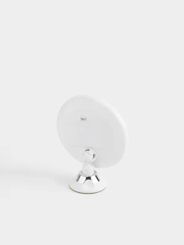 Зеркало подвесное, 19/12 см, увеличительное, с подсветкой, на присоске, пластик, белое, Mirror, image-2