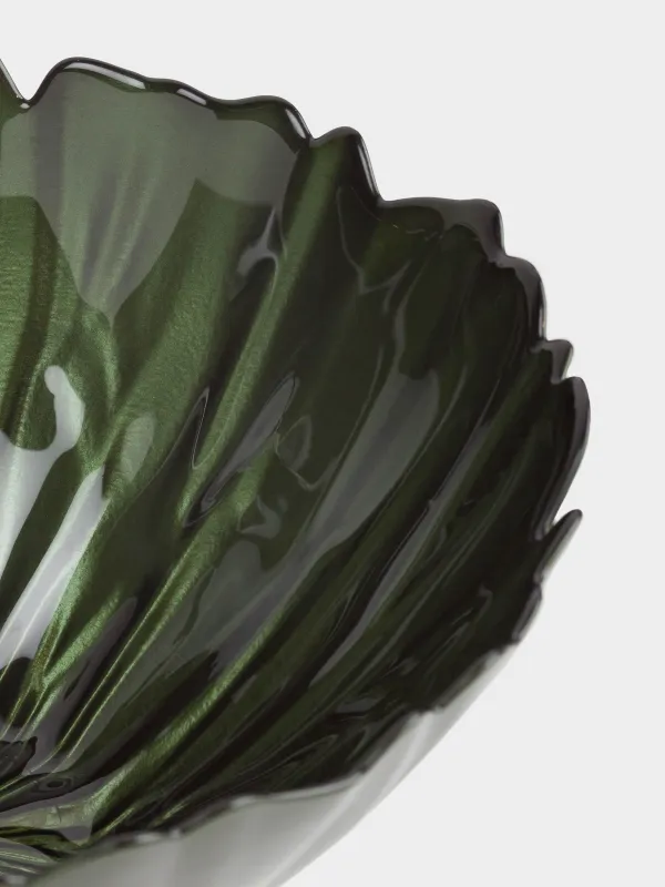 Ваза для фруктов, 25х12 см, стекло, зеленая, Verge, image-3