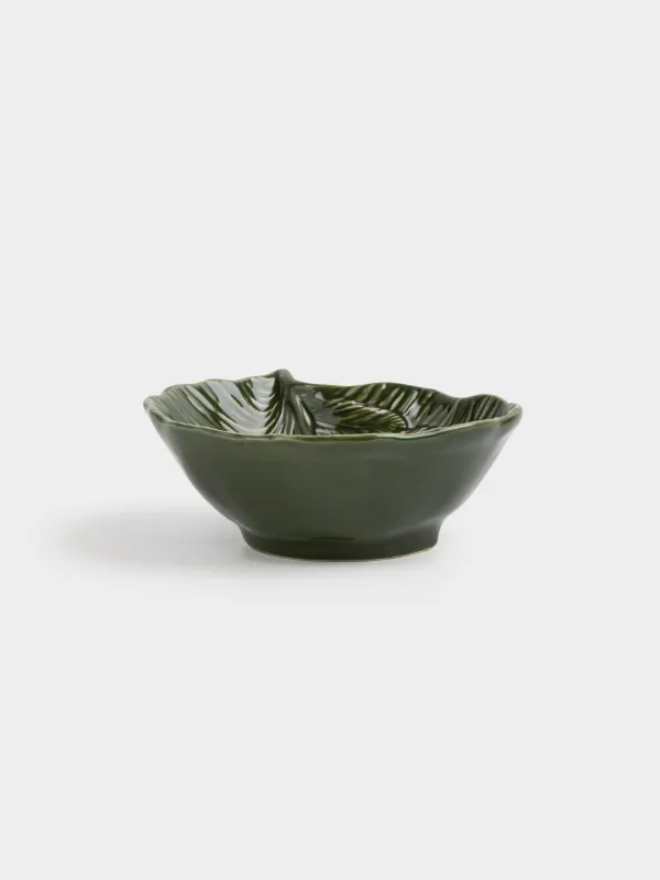 Салатник, 16х6 см, 370 мл, керамика, зеленый, Шишки на еловой ветке, Forest whispers, image-0