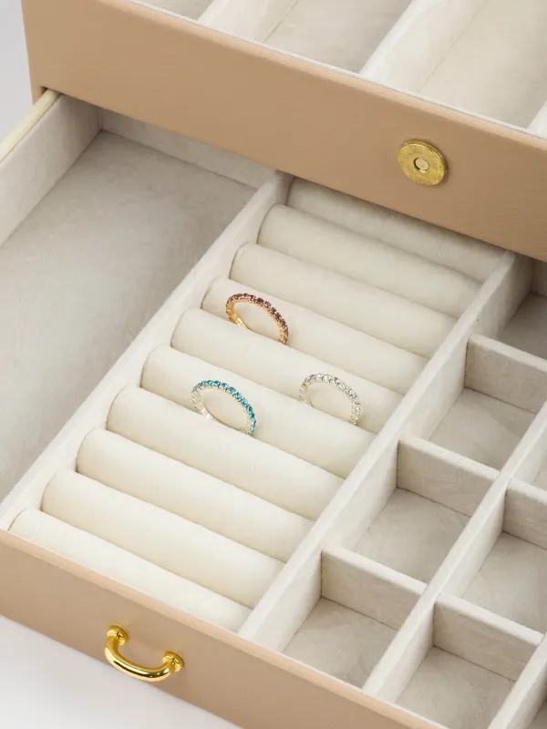 Шкатулка для украшений, 26х18 см, дерево/искусственная кожа, бежевая, Premiere, image-3