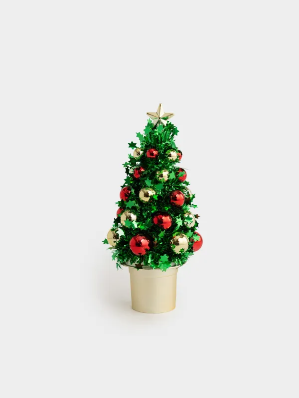 Ель искусственная, 20 см, Ель с шарами, Tinsel christmas, image-0