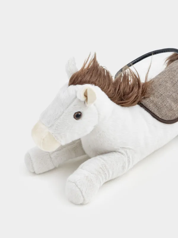 Игрушка, 60х30 см, мягкая, с ручкой, плюш, бежевая, Лошадь, Horse cute, image-1