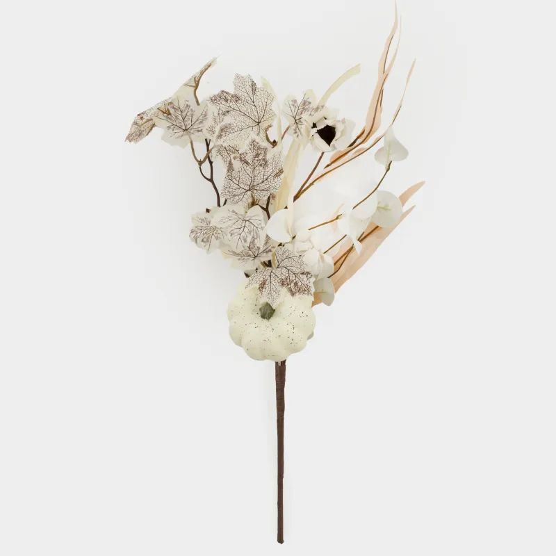 Ветка декоративная, 50 см, пенопласт/полиэстер, Белый букет, Golden glow decor, image-0