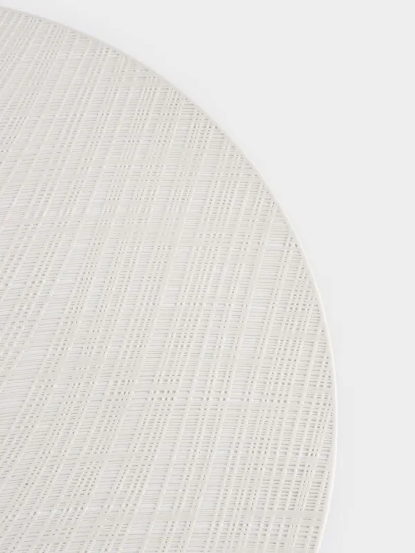 Салфетка под приборы, 38 см, ПВХ, круглая, молочная, Волны, Azhur Grid, image-3