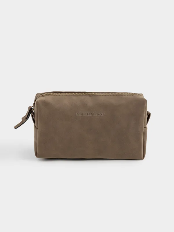 Косметичка, 20х10 см, полиуретан, прямоугольная, темно-коричневая, Krast, image-0