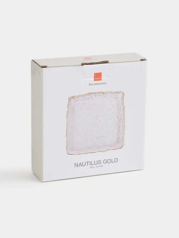 Блюдо, 15х15 см, с золотистым кантом, Nautilus gold, image-5