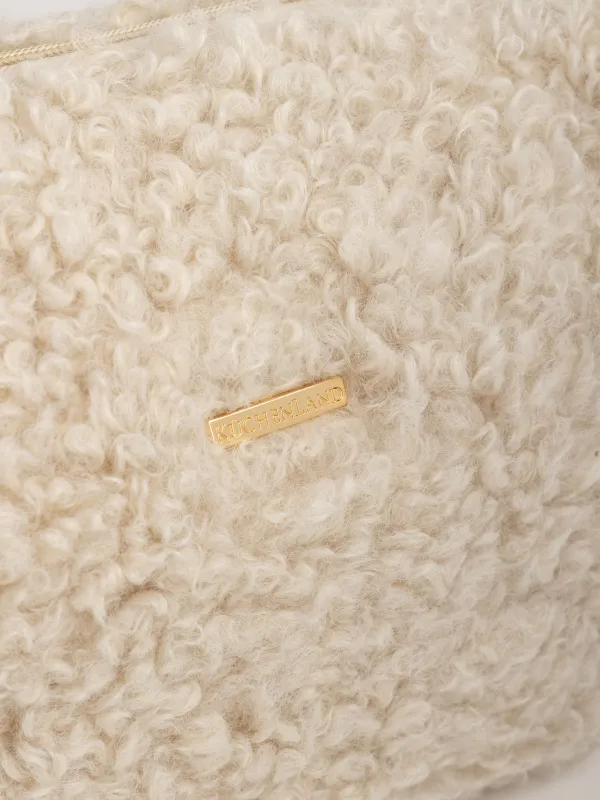 Косметичка, 26х19 см, искусственный мех, молочная, Curled, image-4