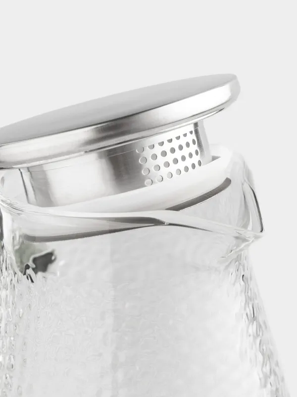 Кувшин, 1,7 л, с крышкой-фильтром, стекло Б/сталь, с зеленой ручкой, Dawned, image-2