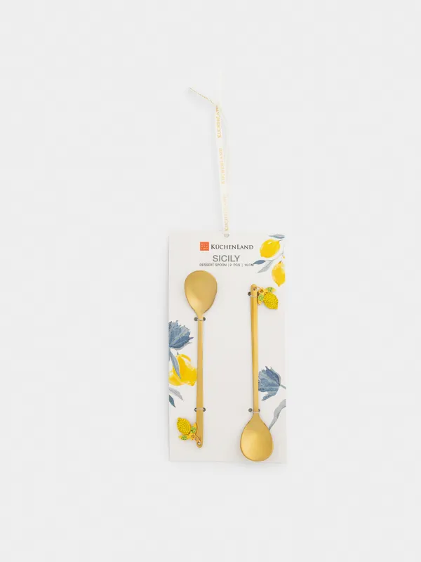Ложка десертная, золотистая, Sicily, image-4