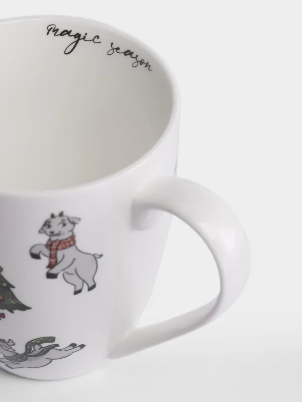 Кружка, 320 мл, Козлята у елки, Christmas lamb, image-3