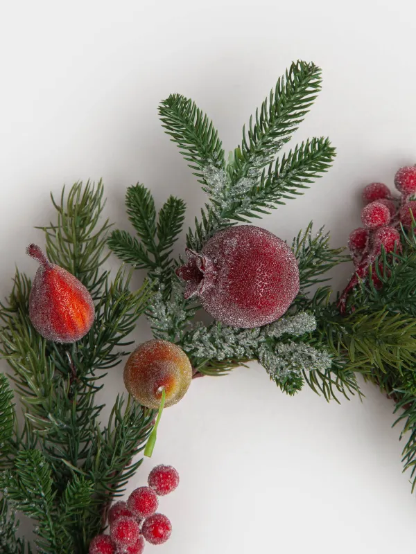 Венок рождественский, 40 см, Фрукты и ягоды, Conifer fruit, image-1