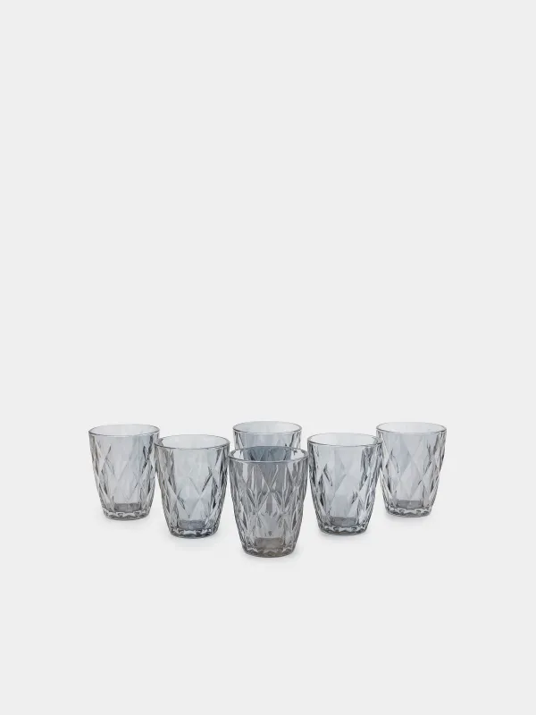Стакан, 10 см, 270 мл, 6 шт, стекло Р, серый, Rhomb color, image-0