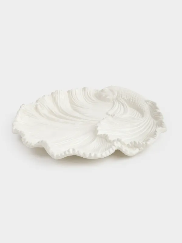 Блюдо декоративное, 22 см, керамика, молочное, Рыбка, Goldfish, image-2