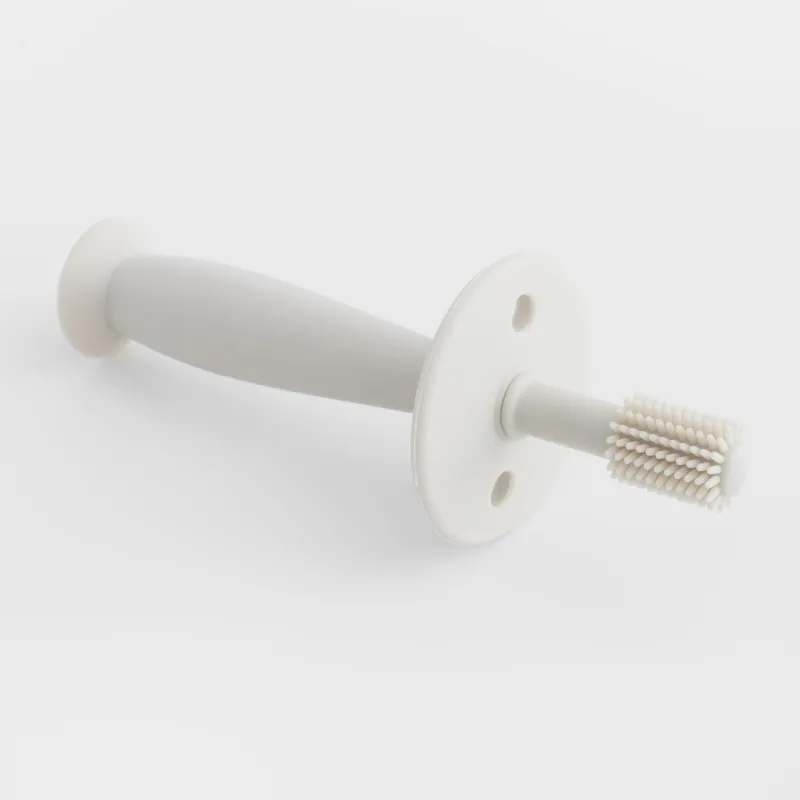 Щетка зубная с ограничителем, детская, 12 см, силикон, бежевая, Kiddy, image-2