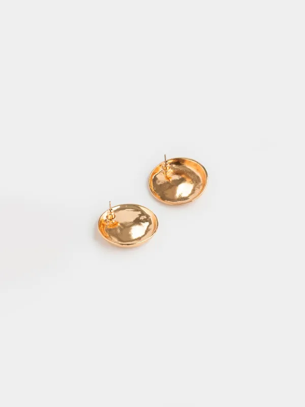 Серьги-пусеты, 3 см, 2 шт, металл, золотистые, Jewelry, image-1