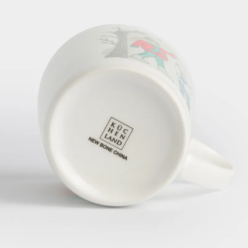 Кружка, 420 мл, фарфор N, белая, Мама и сын в снегу, Family, image-6