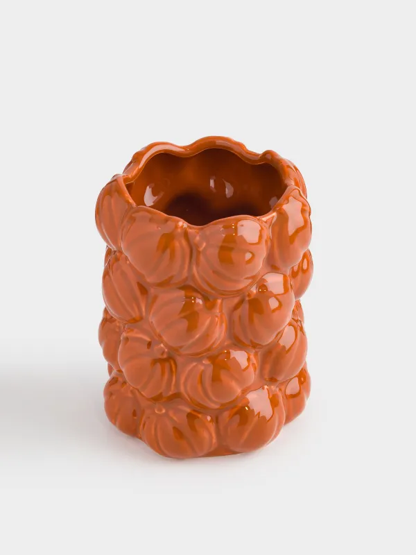 Подставка для кухонных принадлежностей, 16 см, керамика, оранжевая, Тыквы, Forest symphony, image-1