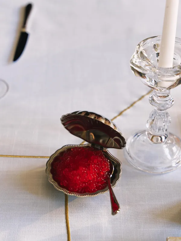 Икорница, 13 см, с крышкой, сталь, Ракушка, Shallow, image-6