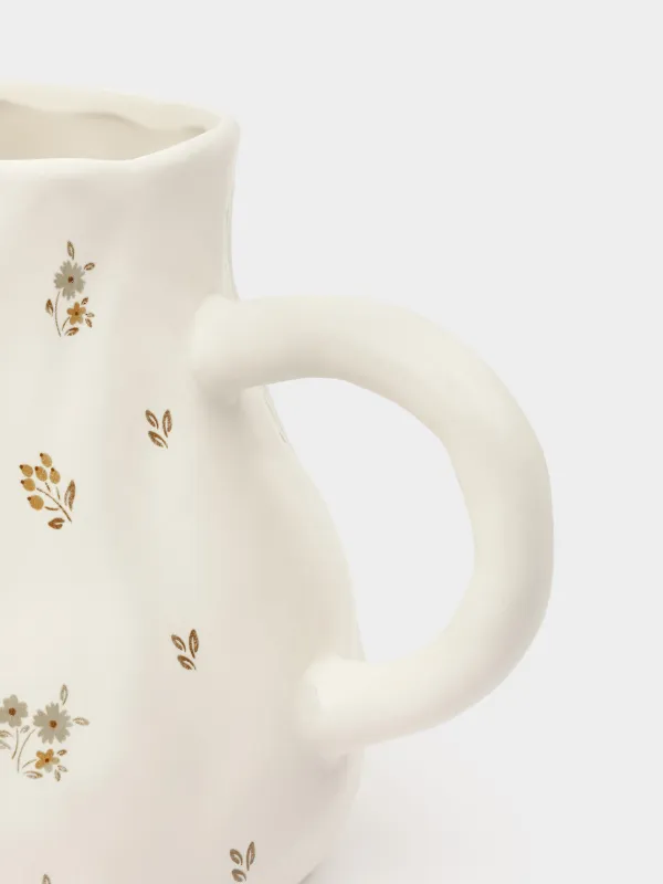Кувшин, 1,6 л, керамика D, молочный, Винтажные цветы, La flore, image-3