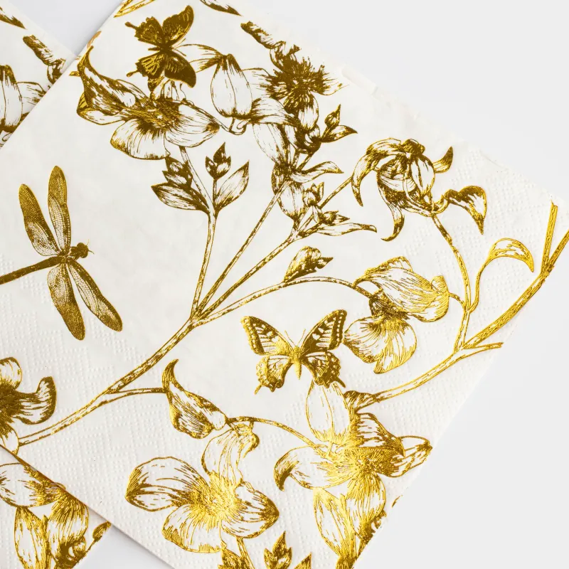 Салфетки бумажные, 33х33 см, 20 шт, квадратные, белые, Цветы, Flower garden, image-4