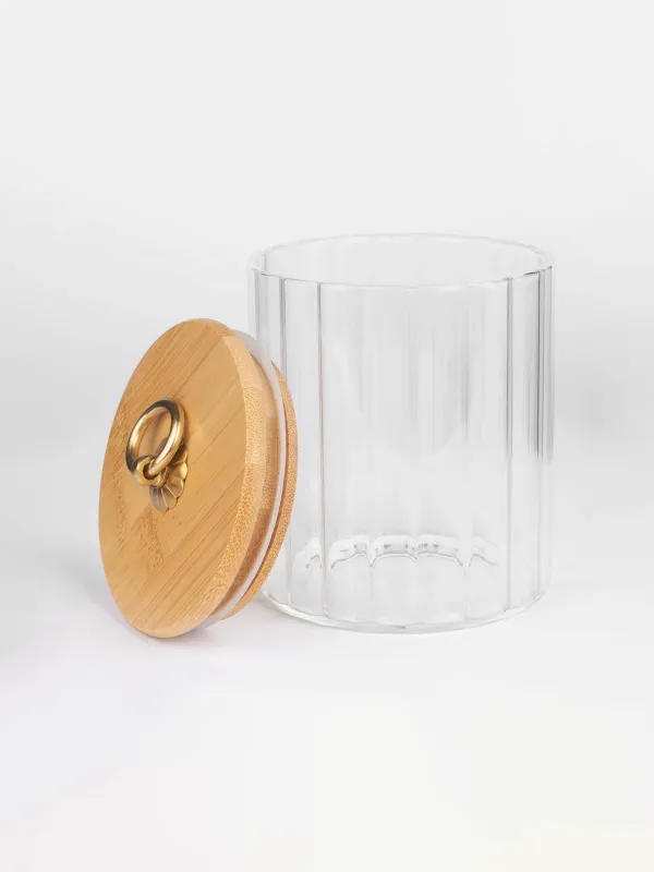 Банка для сыпучих продуктов, 500 мл, стекло Б/бамбук, Camellia, image-2
