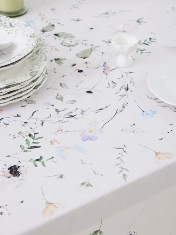 Скатерть, 170х250 см, полиэстер, молочная, Весенние цветы, Flowery, image-2