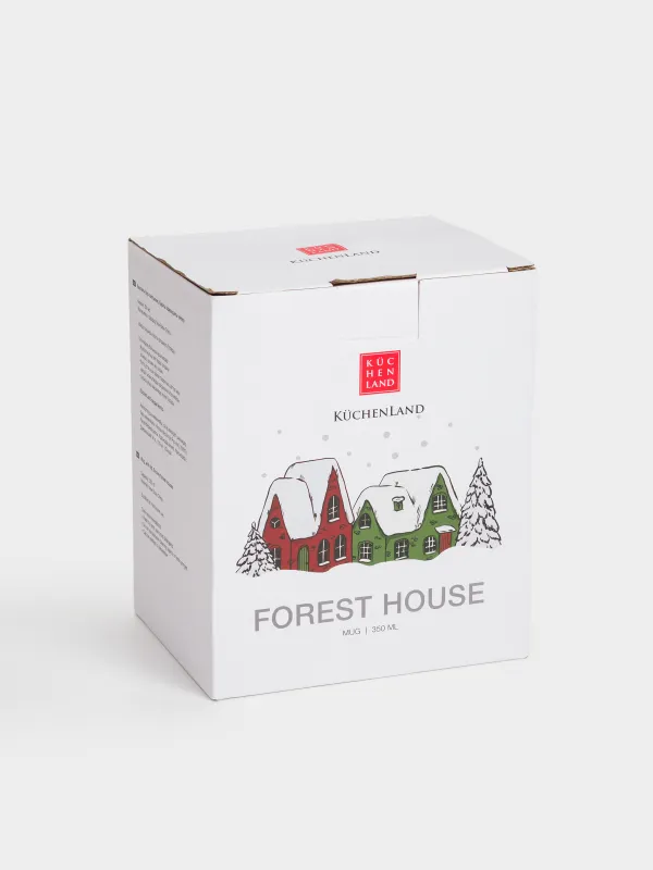 Кружка, 350 мл, с крышкой, Дома в снежном лесу, Forest house, image-6