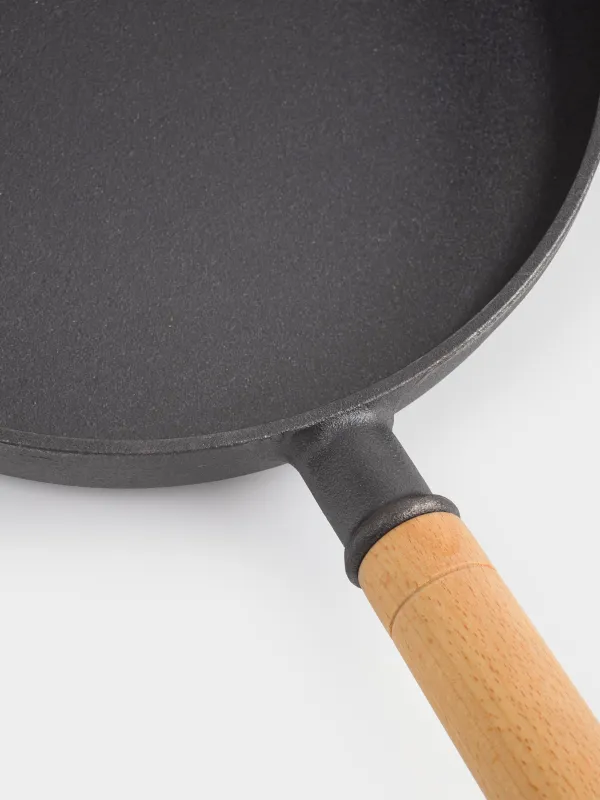 Сковорода, 24 см, чугун/дерево, черная, Authentic, image-4