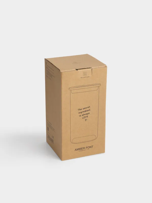 Банка для сыпучих продуктов, 1,6 л, Янтарная крышка, Amber font, image-5