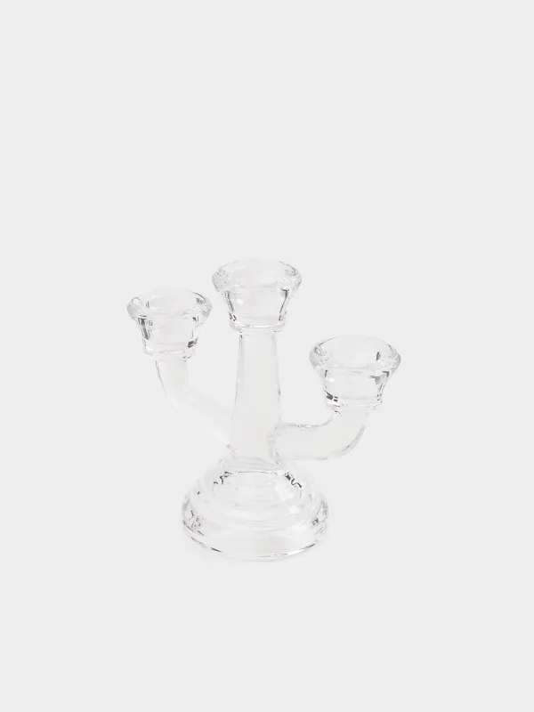 Подсвечник, 13 см, для тонких свечей, Clear, image-1