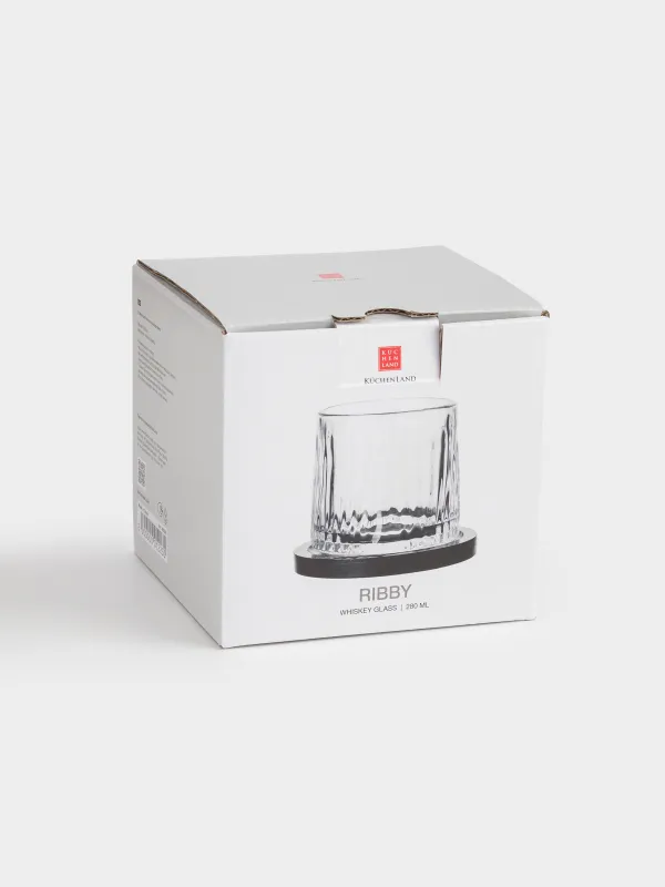 Стакан для виски, 10 см, 280 мл, на подставке, стекло Р/бамбук, Ribby, image-7