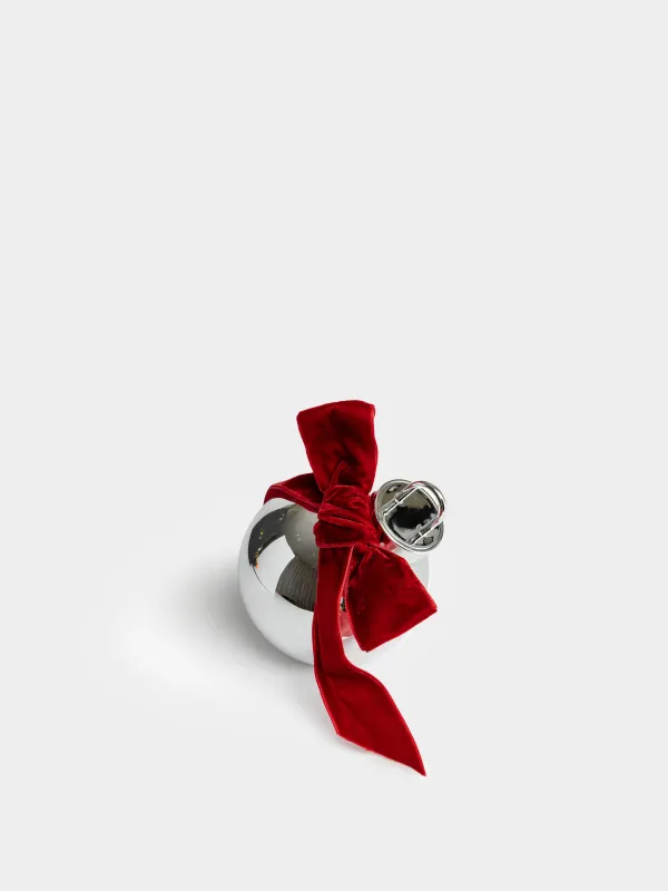 Статуэтка с подсветкой, 15 см, Шар с бантом, Silver style, image-1