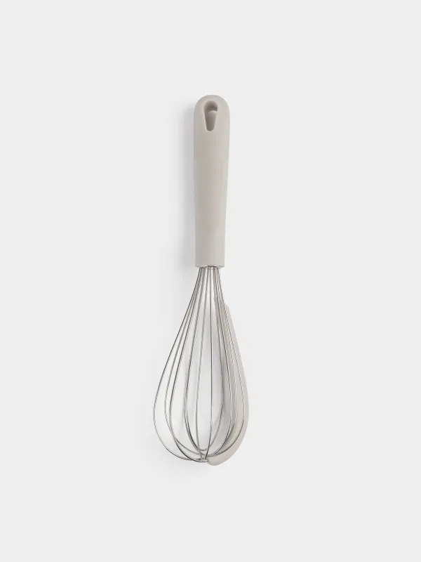 Венчик, 27 см, со скребком, сталь/пластик, бежевый, Benefit, image-1