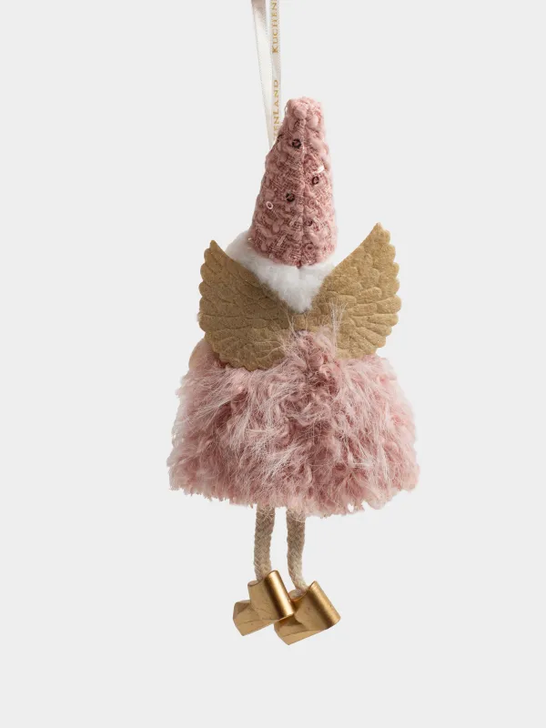 Игрушка елочная, 18 см, полиэстер/пенопласт, розовая, Девочка в шапке и шарфе, Sweet girl, image-1
