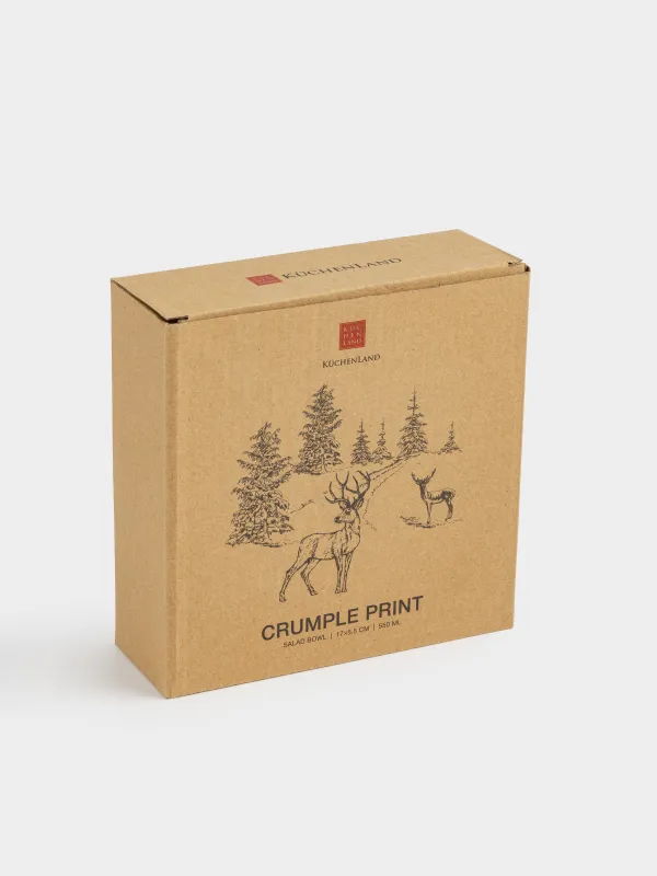 Салатник, 17х6 см, Олени в лесу Crumple print, image-4