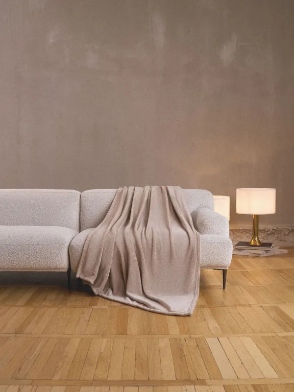 Плед, 140x200 см, фланель, песочный, Flannel, image-5