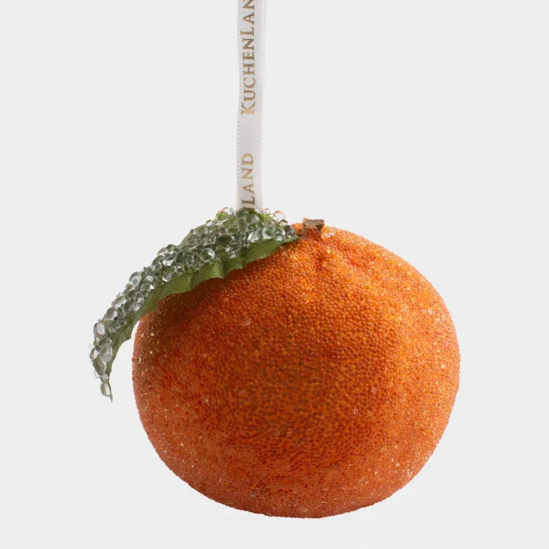 Игрушка елочная, 7 см, пенопласт, оранжевая, Мандарин, Fruits