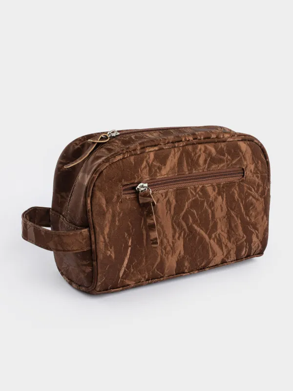 Косметичка, 20х15 см, полиуретан, коричневая, Krush, image-5