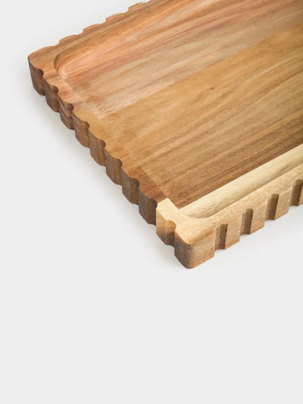 Блюдо сервировочное, 35x18 см, дерево, прямоугольное, Noble flow, image-1