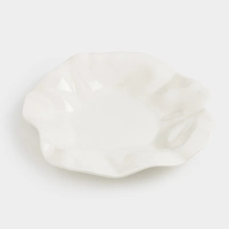 Тарелка закусочная, 21 см, фарфор N, молочная, Мятый эффект, Crumple, image-1