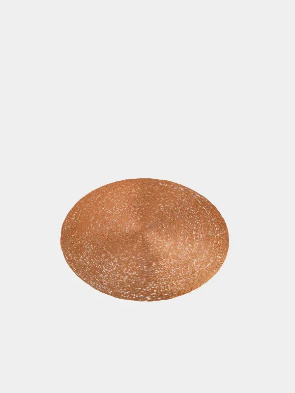 Салфетка под приборы, 38 см, ПВХ, круглая, медная, Azhur, image-1