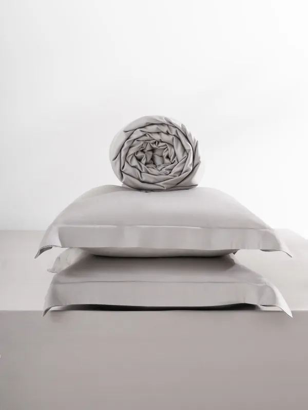 КПБ евро, с натяжной простыней, бамбук, платина, Pure bamboo, image-6