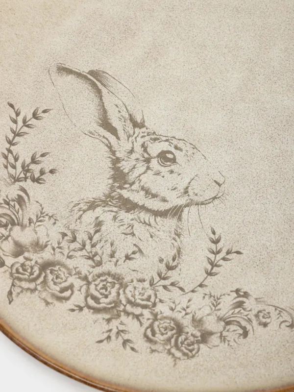 Тарелка закусочная, 22 см, Заяц с цветами, Rustic Easter, image-2