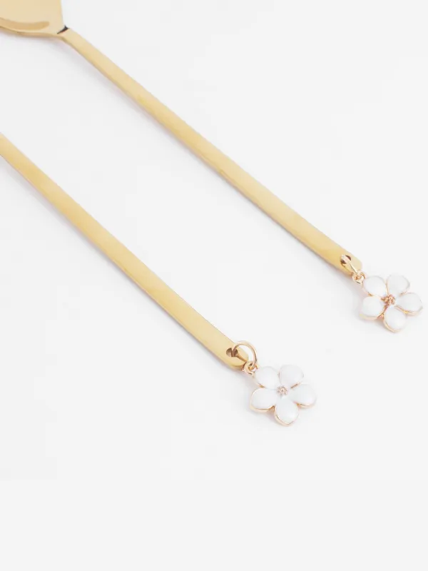 Ложка десертная, 14 см, 2 шт, сталь, золотистая, Цветок, Bloome, image-4