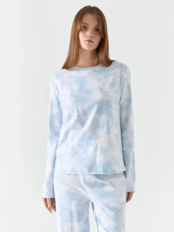 Лонгслив домашний, голубой, Jocelyn, image-0