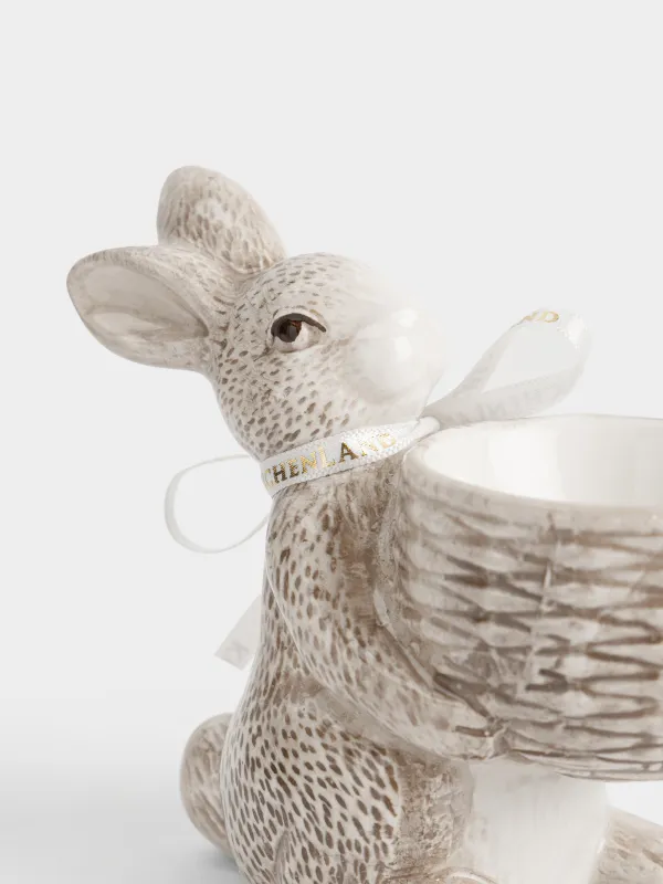 Подставка для яйца, 10 см, керамика D, коричневая, Кролик, Easter lace, image-3