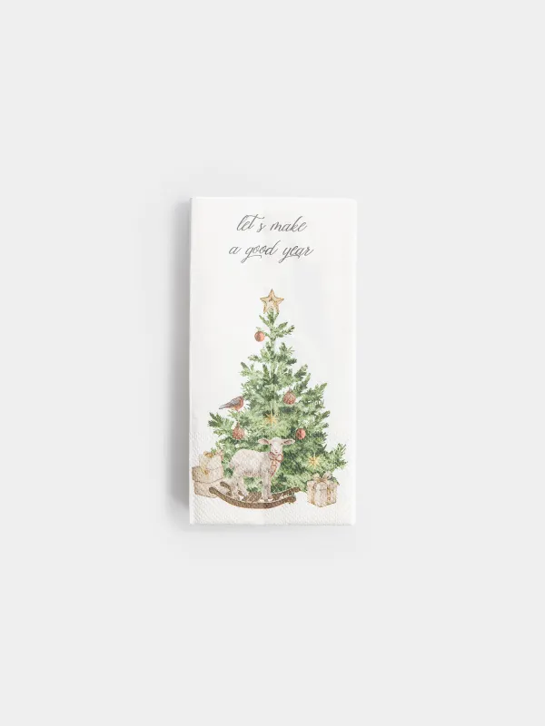 Салфетки бумажные, 33х33 см, 20 шт, Елка с подарками, Holiday tree, image-0